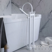 Змішувач для ванни для вільного монтажу з душовим гарнітуром Dornbracht Tara 25943892 Білий та Чорний