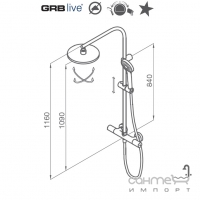 Душова система з термостатом для душу GRB live E-Plus 35 425 350 XL