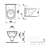 Унитаз Laufen Pro 8.2095.0.400.000.1 с крышкой микролифт + инcталляция Oli 74 601804