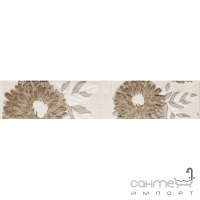 Плитка Kwadro Ceramika Oktawa Beige Listwa Kwiat 4,8 x 25 (кахель з квітами)