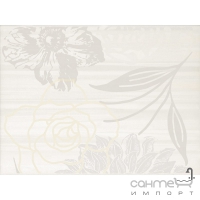 Плитка Kwadro Ceramika Tristo Bianco Inserto Kwiat A (кафель с цветами)