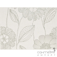 Плитка Kwadro Ceramika Libretto Bianco Inserto Kwiat A (кахель із квітами)