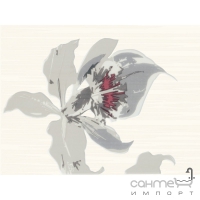 Плитка Kwadro Ceramika Milek Bianco Inserto Kwiat B (кахель із квітами)