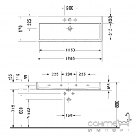 Умывальник мебельный 120 см Duravit Vero Air 235012