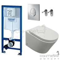 Унітаз безободковий Volle Nemo 13-17-316 з кришкою Slim Soft-Close + інсталяція Grohe з клавішею Skate Air 2