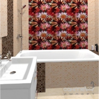 Плитка настенная Fanal Mosaico декор Crema Flor 2 глянцевый 25х50