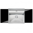 Кухонная мойка Smeg Linea VQMX60 н/с полированная, стекло чёрное