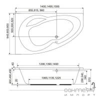 Ванна акриловая Excellent Newa Plus R 139x95 правосторонняя