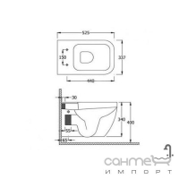 Унитаз консольный с крышкой soft-close Rak Ceramics Metropolitan (белый)