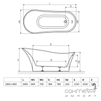 Ванна акриловая отдельностоящая Excellent Mirage Plus 180x80 белая