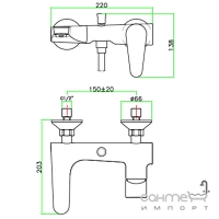 Смеситель для ванны Fiore Kera 88 CR 5551 хром