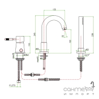 Смеситель для ванны на три отверстия Fiore Xenon 44 CR 5155 хром