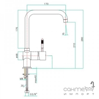 Смеситель для кухни Fiore Xenon 44 CR 5461 хром