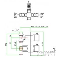 Змішувач-термостат прихованого монтажу на 1 режим Fiore X-Termo 31 CR 0990 хром