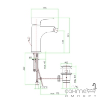 Смеситель для биде с донным клапаном Fiore XO 73 CR 7330 хром