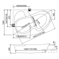 Акриловая ванна KollerPool Montana 150x105 45238 правосторонняя