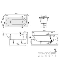 Кварилова ванна Villeroy&Boch Oberon 180 UBQ180OBE2V-01 + ніжки