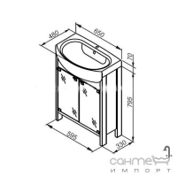 Тумба під раковину Aquaform Boston 65 з раковиною Aquaform Primo 65 0400-171603