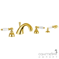 Смеситель для ванны на четыре отверстия Emmevi Deco Ceramic ОR121120 золото 