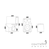 Унитаз компакт с сиденьем пластиковым Colombo Акцент скандинавский Basic S12842500 горизонтальный выпуск