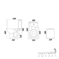 Унітаз компакт з пластиковим сидінням Colombo Акцент скандинавський Basic S12840500 косий випуск