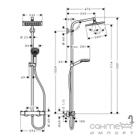 Душевая стойка Hansgrohe Crometta Е 240 1jet Showerpipe 27271000 хром