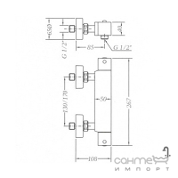 Термостатический смеситель для душа Genebre Kenjo 67110 26 45 67 Хром