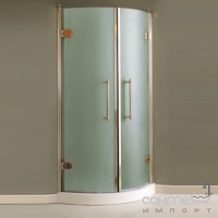 Напівкругла душова кабіна Devon&Devon Savoy TT/90 (скло прозоре, профіль світло золото)