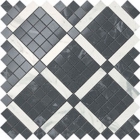 Плитка із білої глини мозаїка Atlas Concorde Marvel Noir Mix Diagonal Mosaic 9MVH