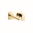 Смеситель для раковины настенный на прямоугольной платине Bellosta Jeans 75-4805/3/1Q Матовое Золото