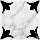 Плитка напольная DEVON&DEVON PRESTIGE 6 (white carrara - black marquinha) ddprest6mca-ne