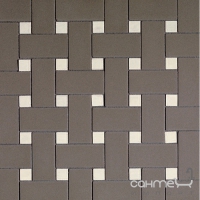 Плитка із кольорового мозаїчного скла DEVON&DEVON MOSAIC 2x5, 1x1 intreccio 1 (grey - white) de2350intrgw
