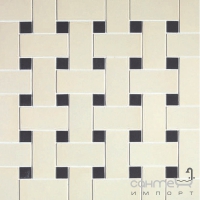 Плитка із кольорового мозаїчного скла DEVON&DEVON MOSAIC 2x5, 1x1 intreccio 3 (white - black) de2350intrwB