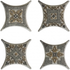 Плитка напольная декор Absolut Keramika STRIATO ESTRELLA SET 01 GRIS (комплект 4 шт)