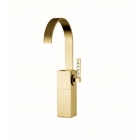 Смеситель для раковины без донного клапана с U-образным изливом Bellosta F-Vogue Bijoux Swarovski 71-3305/1/A Мат. Золото