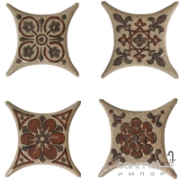 Плитка напольная декор Absolut Keramika STRIATO ESTRELLA SET 01 CREMA  (комплект 4 шт)