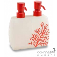 Двойной дозатор для жидкого мыла, шампуня (диспенсер) Cipi Corallo Rosso (CP938/44/M11)