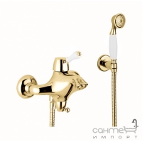 Настенный смеситель для ванны с душевым комплектом Bellosta Noel 04-1501/A/** Золото