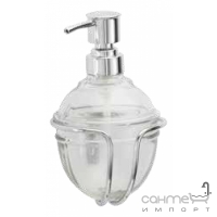Настінний скляний диспенсер для рідкого мила або шампуню із хромованою помпою Cipi Rhum (CP908WC RHUM)