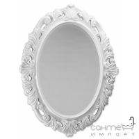 Зеркало овальное настенное в деревянной раме с полиуретановым покрытием белого или черного цвета Cipi Kent (CP601/K)