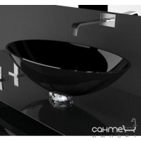Раковина на столешницу Glass Design Cristallo DE MEDICI Collier COLLIERT30 Black with transparent base