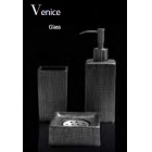 Набір для ванної кімнати (склянка+дозатор+мильниця) Glass Design Venice VENSETХХ