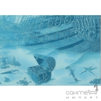 Плитка декор Береза кераміка Лазур корабель 7 бірюзовий (25х35)