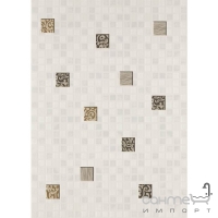 Плитка декор Береза керамика Квадро мозаика белый (25х35)