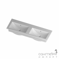Двойная подвесная/встраиваемая раковина Disegno Ceramica Mini Light 100 (ML12D40101), цвет белый