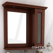 Зеркало для ванной комнаты со шкафчиком справа Ваша Мебель Мрамор 100 коричневый