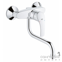 Смеситель для мойки настенного монтажа, низкий излив GROHE Eurosmart New 32224002 Хром