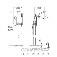 Электронный смеситель для ванны напольный GROHE Ondus 36048000