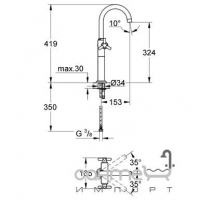 Смеситель для раковины на одно отверстие Grohe Atrio 21044000