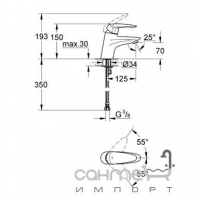 Змішувач одноважільний для раковини GROHE Eurodisc 32469001